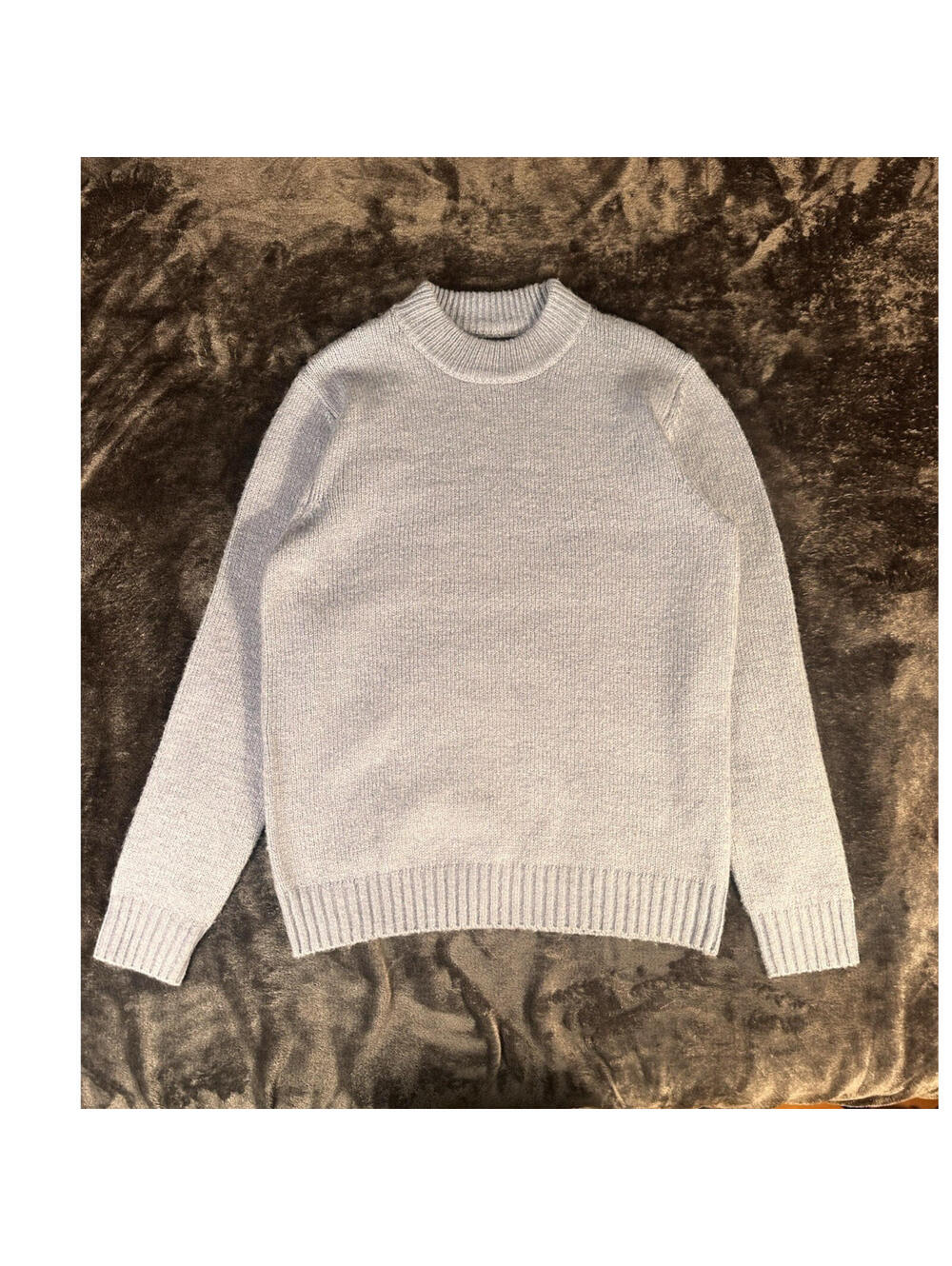 Primark Men's Knit Pullover Sweater Light Blue Crew Neck Long Sleeve Size M